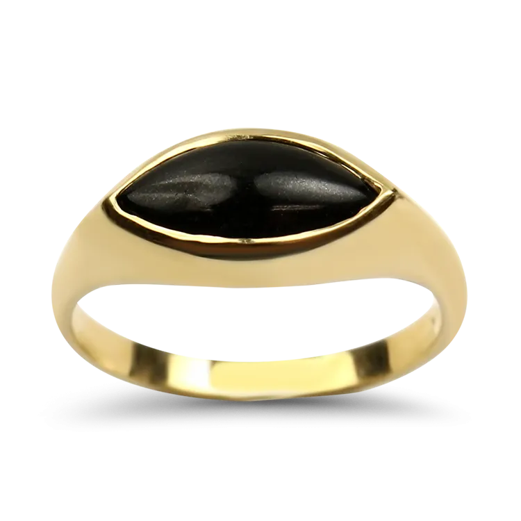 Estate 14K Yellow Gold Onyx Ring