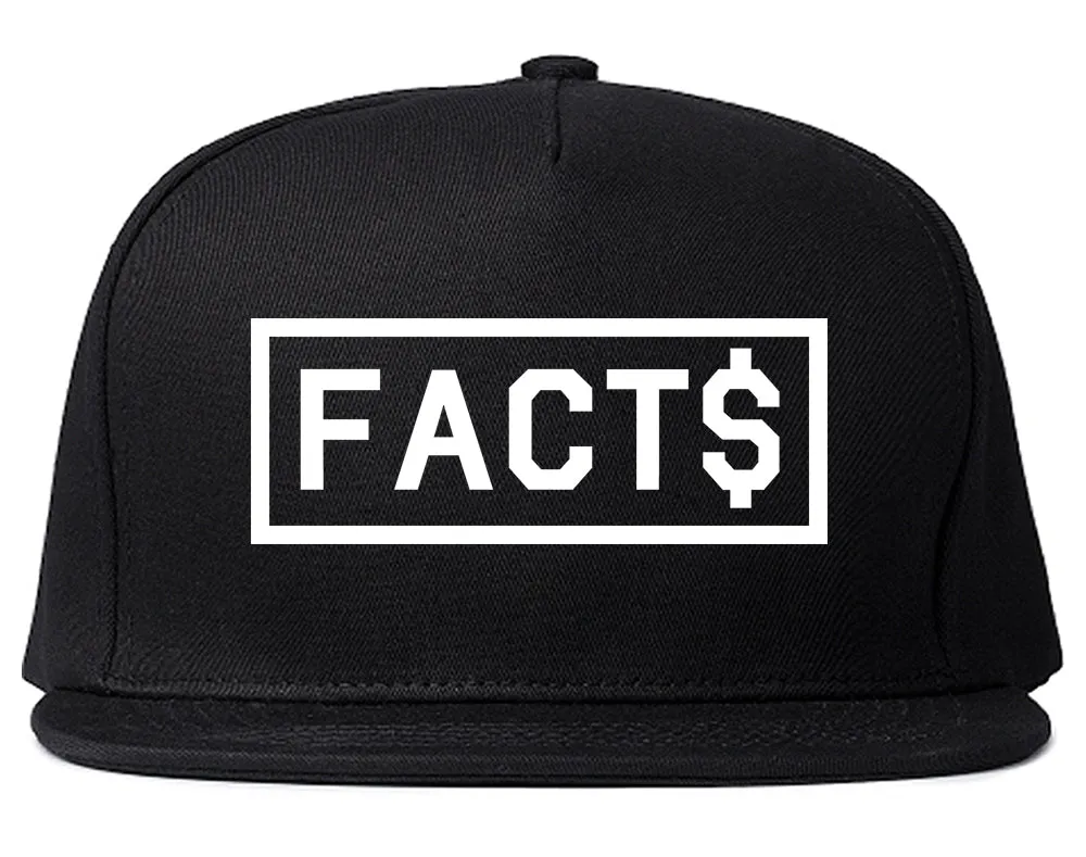 Facts Money Sign Box Mens Snapback Hat