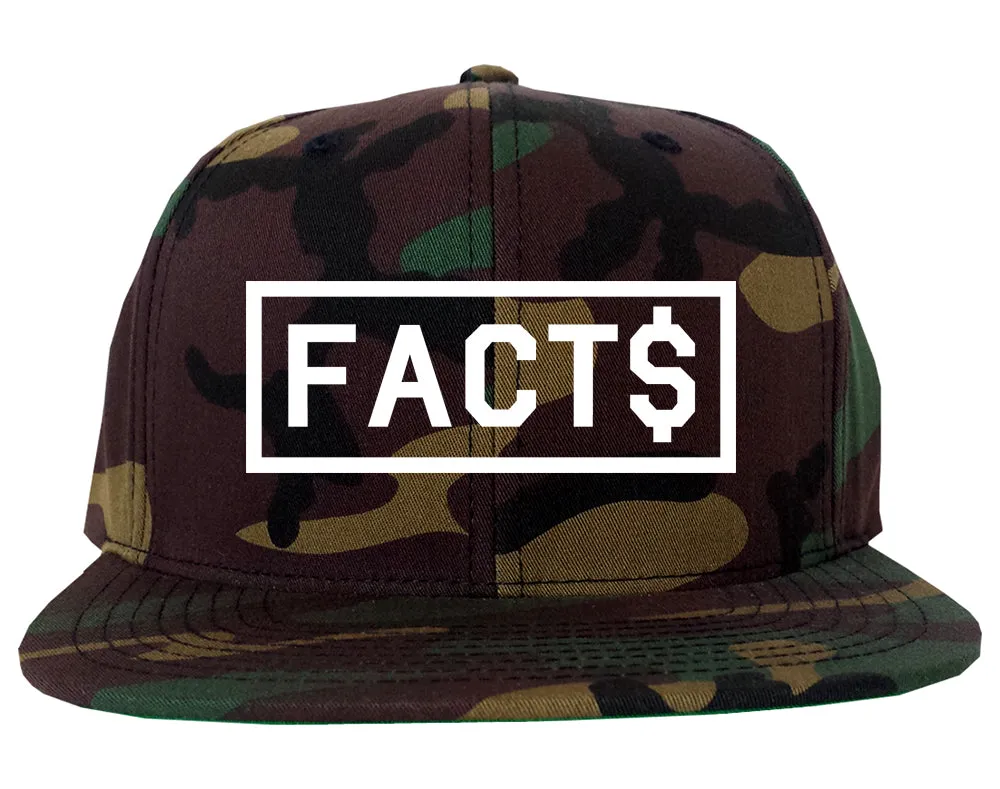 Facts Money Sign Box Mens Snapback Hat