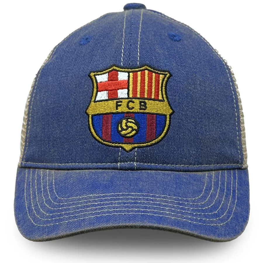 FC Barcelona Washed Vintage Trucker Hat - Royal