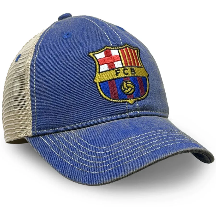 FC Barcelona Washed Vintage Trucker Hat - Royal