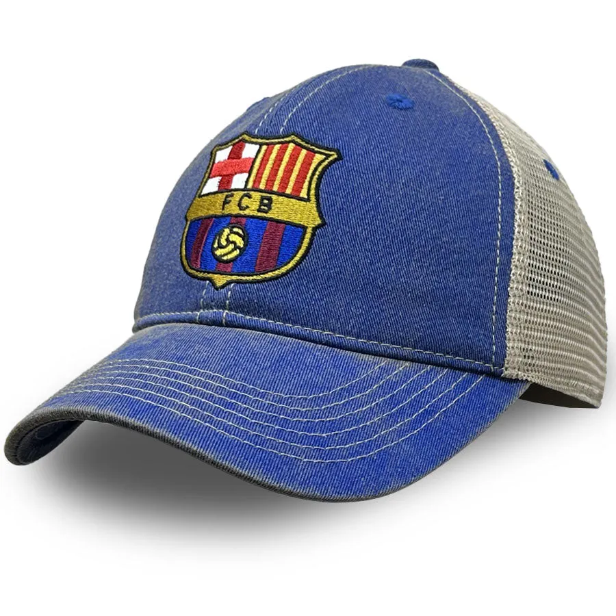 FC Barcelona Washed Vintage Trucker Hat - Royal