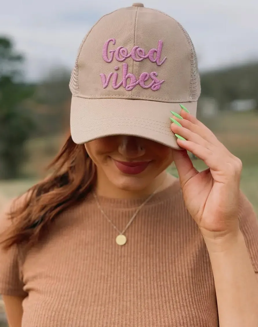 Good Vibes Embroidered Color-Changing Hat