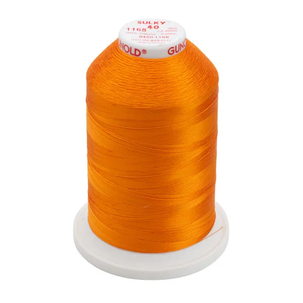 Gunold Rayon Embroidery Thread - Sulky 40 - 5000m - 1168 - True Orange