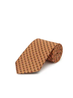 Horse & Top Hat Tie - Orange and Brown