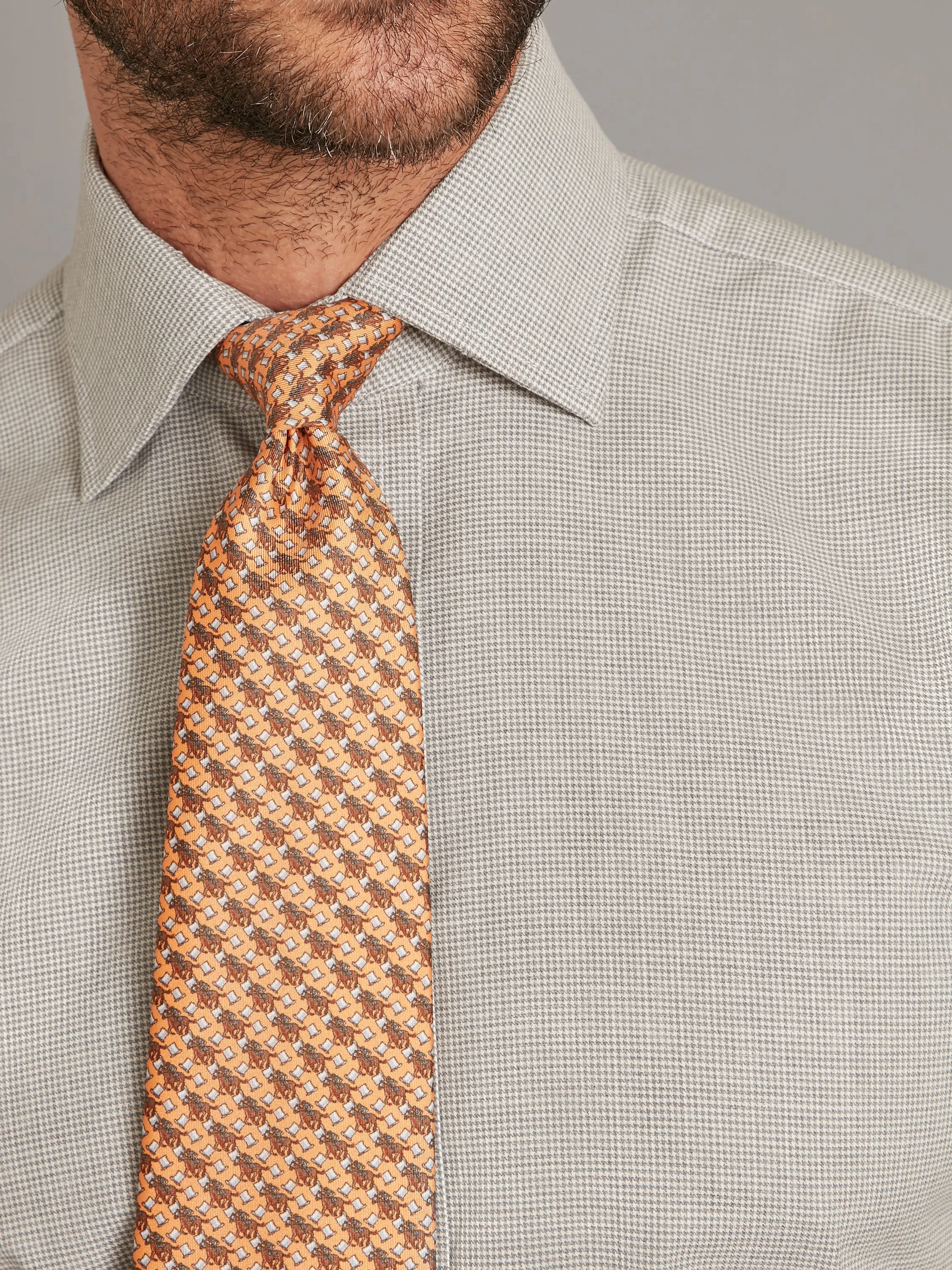 Horse & Top Hat Tie - Orange and Brown