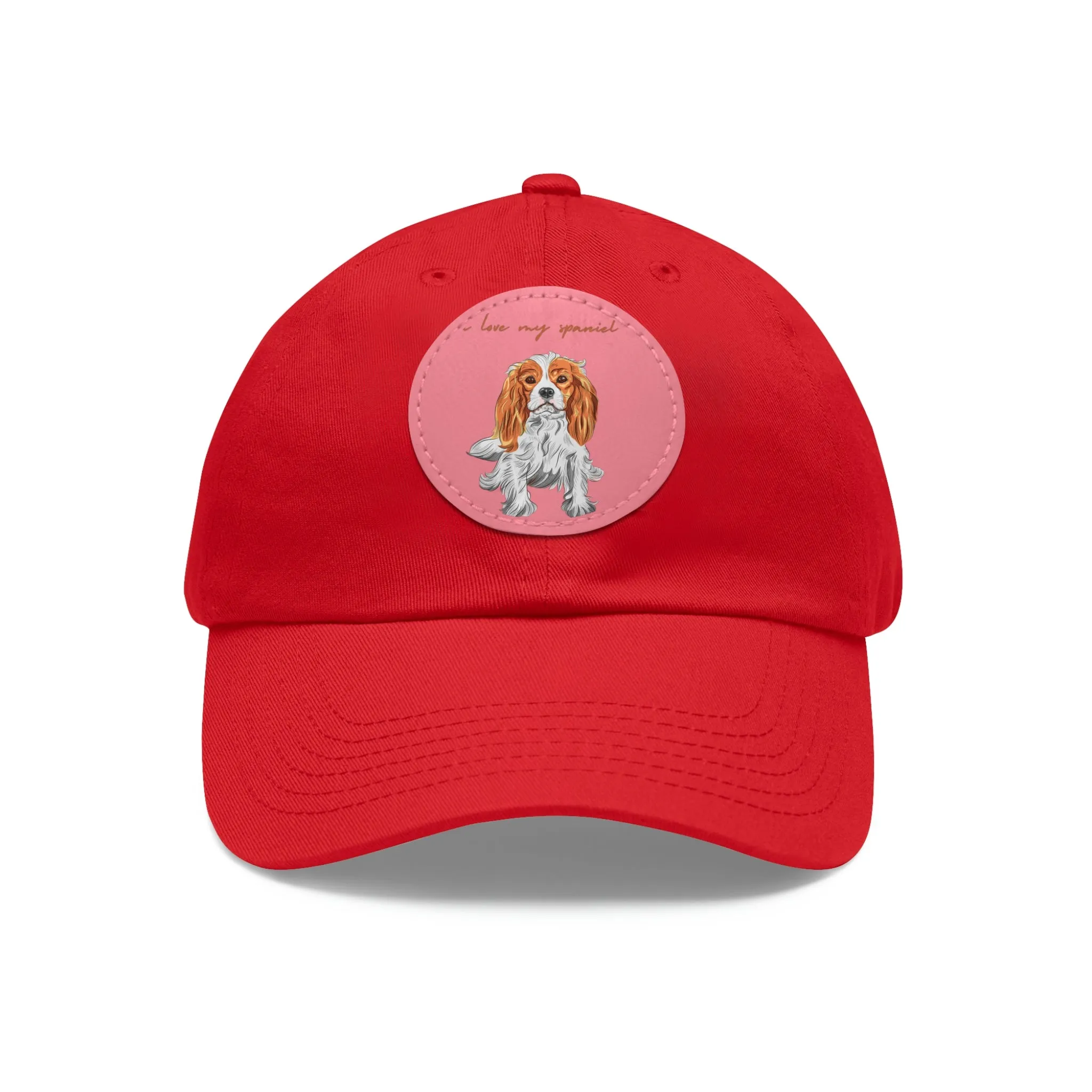 I love my Spaniel Dog POD Dad Hat with Leather Patch (Round)