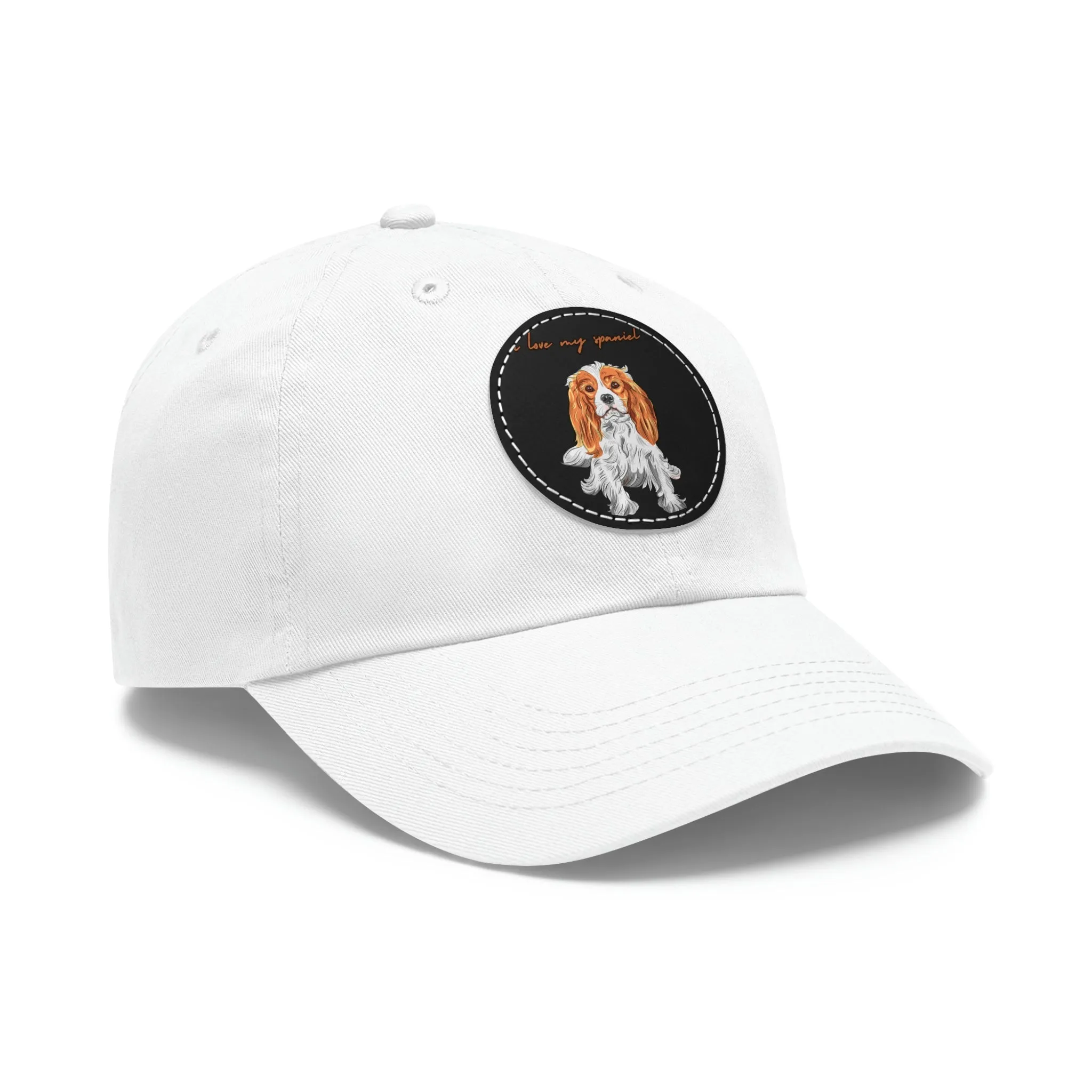 I love my Spaniel Dog POD Dad Hat with Leather Patch (Round)