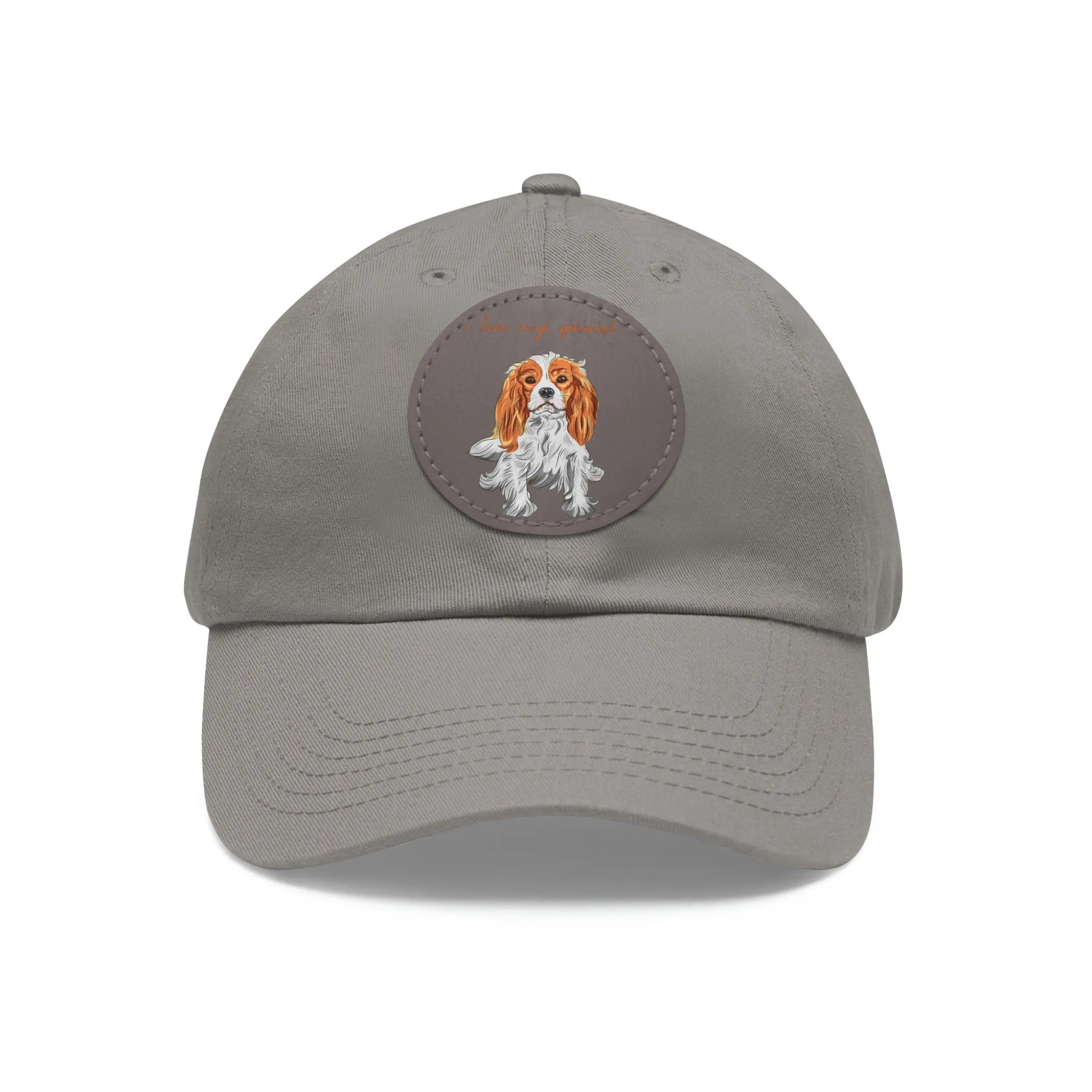 I love my Spaniel Dog POD Dad Hat with Leather Patch (Round)