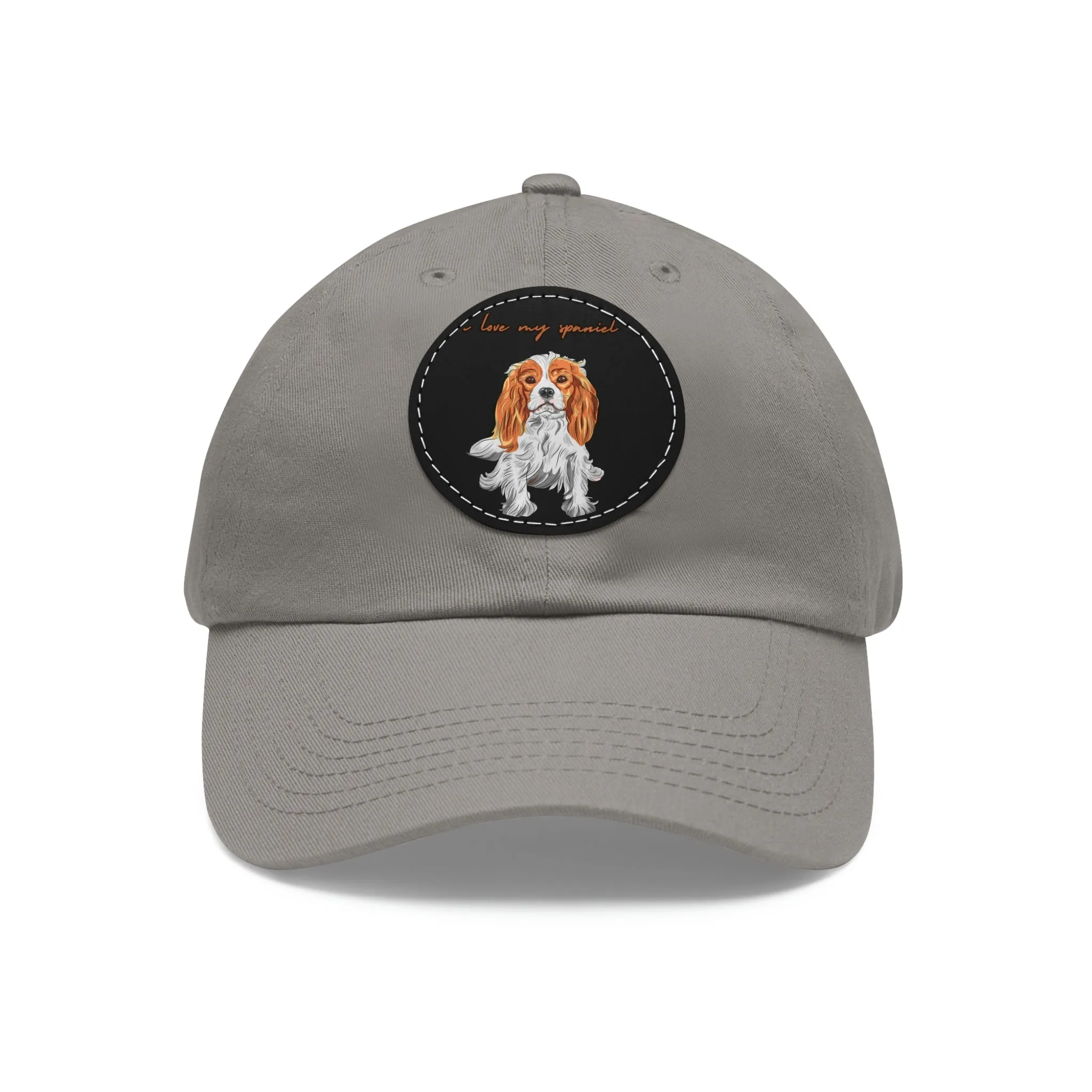 I love my Spaniel Dog POD Dad Hat with Leather Patch (Round)