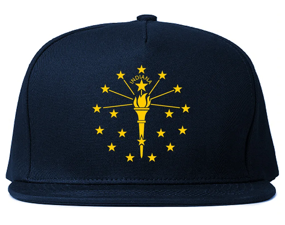 Indiana State Flag Outline Mens Snapback Hat