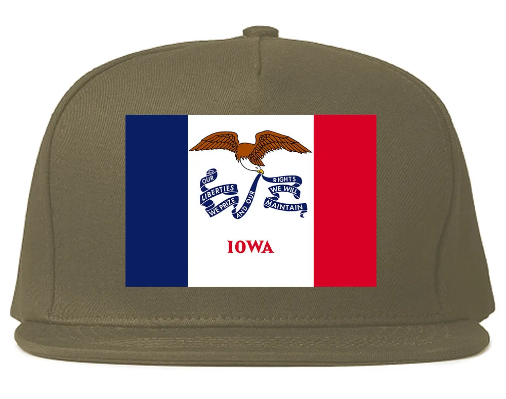 Iowa State Flag IA Chest Mens Snapback Hat