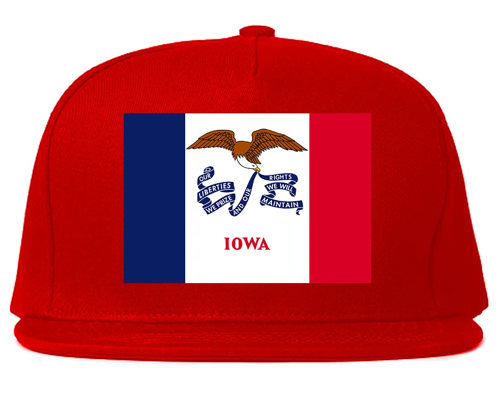 Iowa State Flag IA Chest Mens Snapback Hat