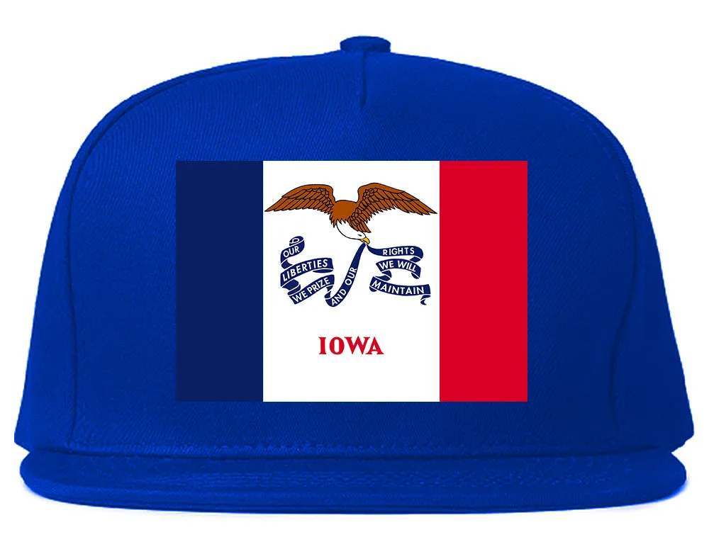 Iowa State Flag IA Chest Mens Snapback Hat