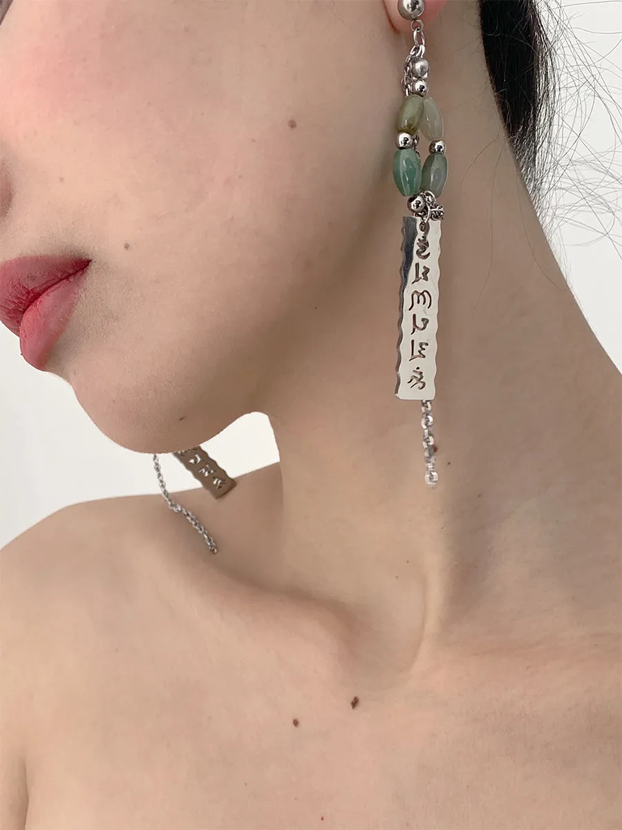 Jiu Xiao 九霄 Nine Heavens New Chinese Style Rune Tag Earrings