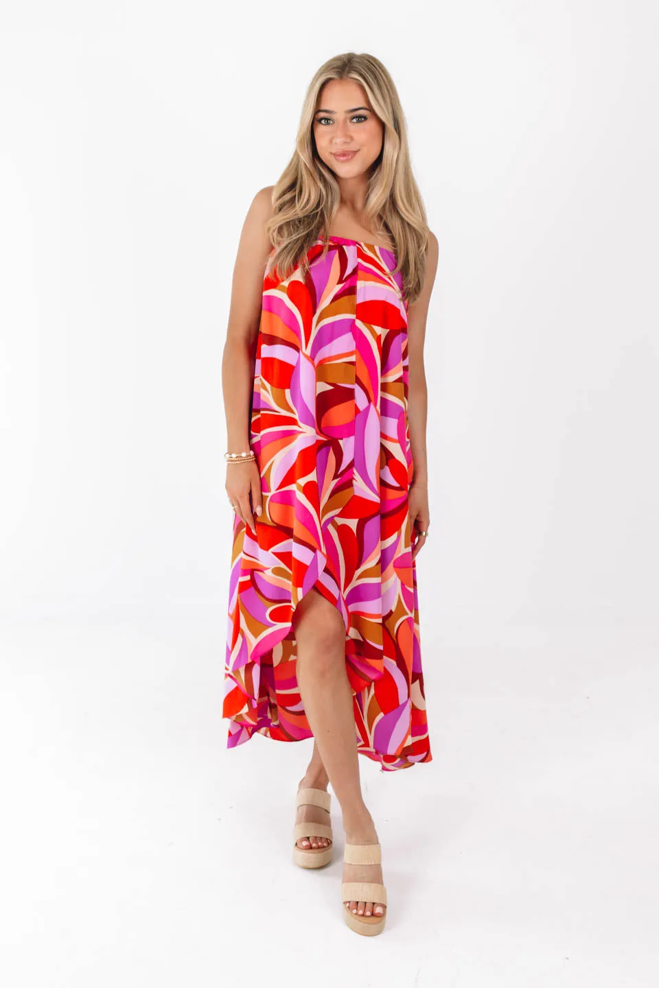 Just Groovy Midi Dress - Pink