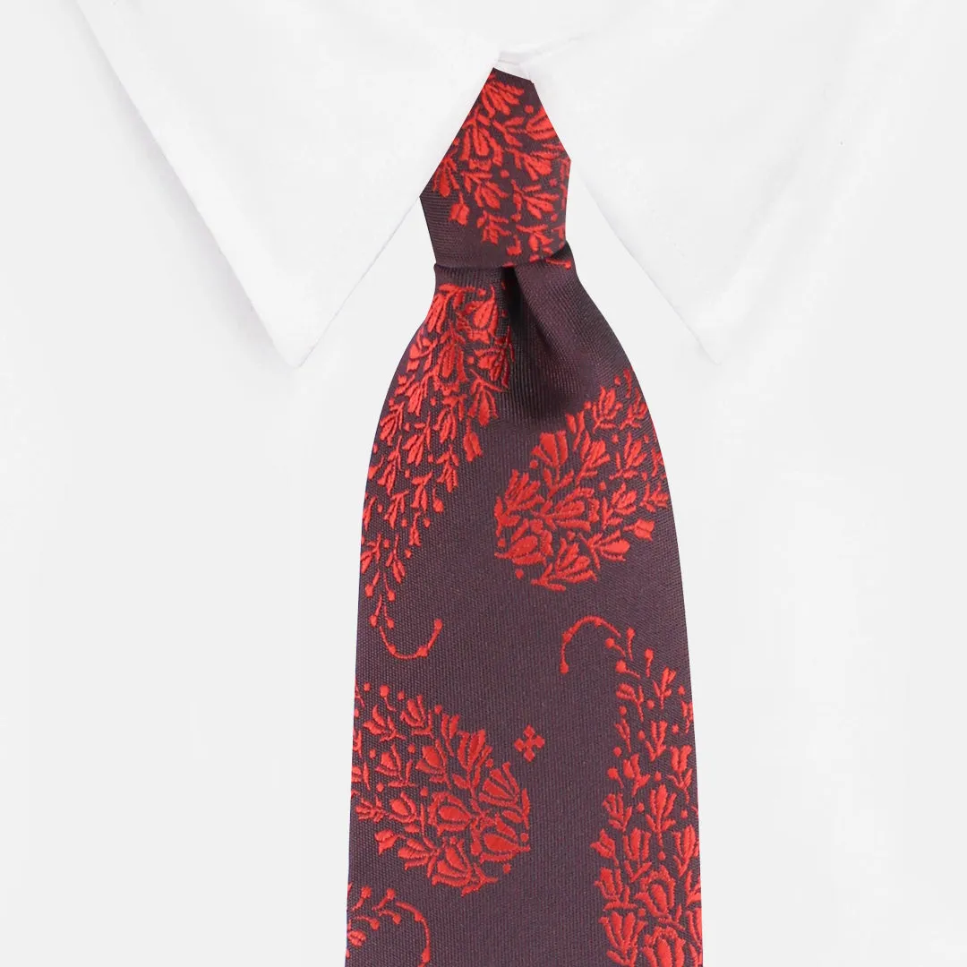 Kovove The Twining Paisley Maroon Necktie For Men