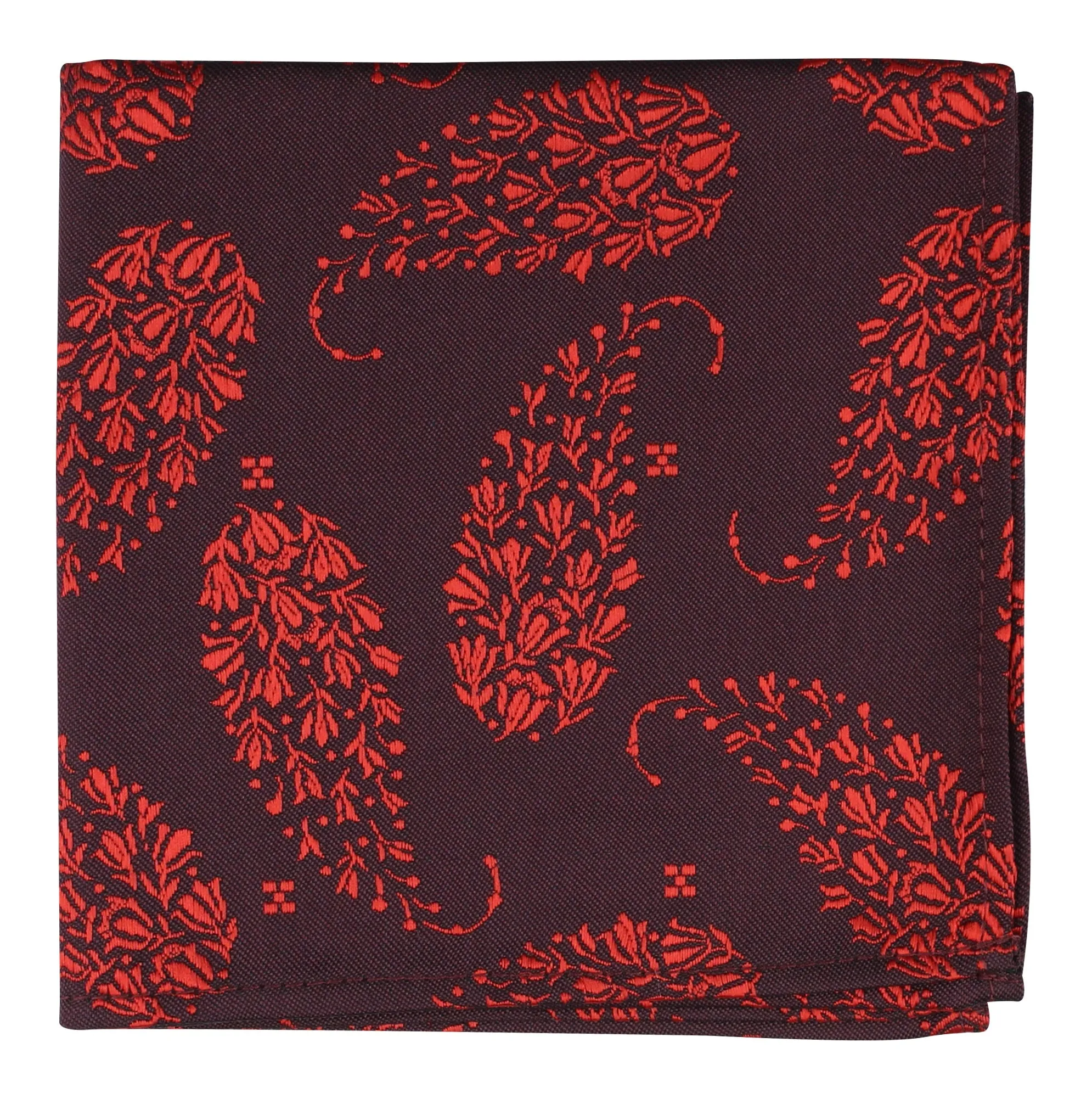 Kovove The Twining Paisley Maroon Pocket Square For Men