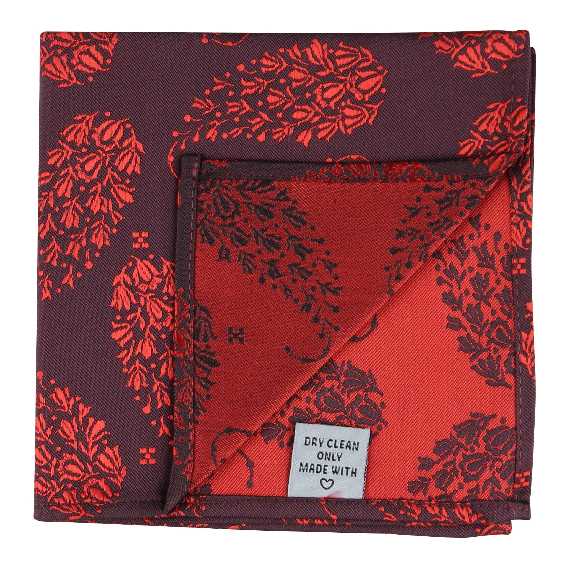 Kovove The Twining Paisley Maroon Pocket Square For Men