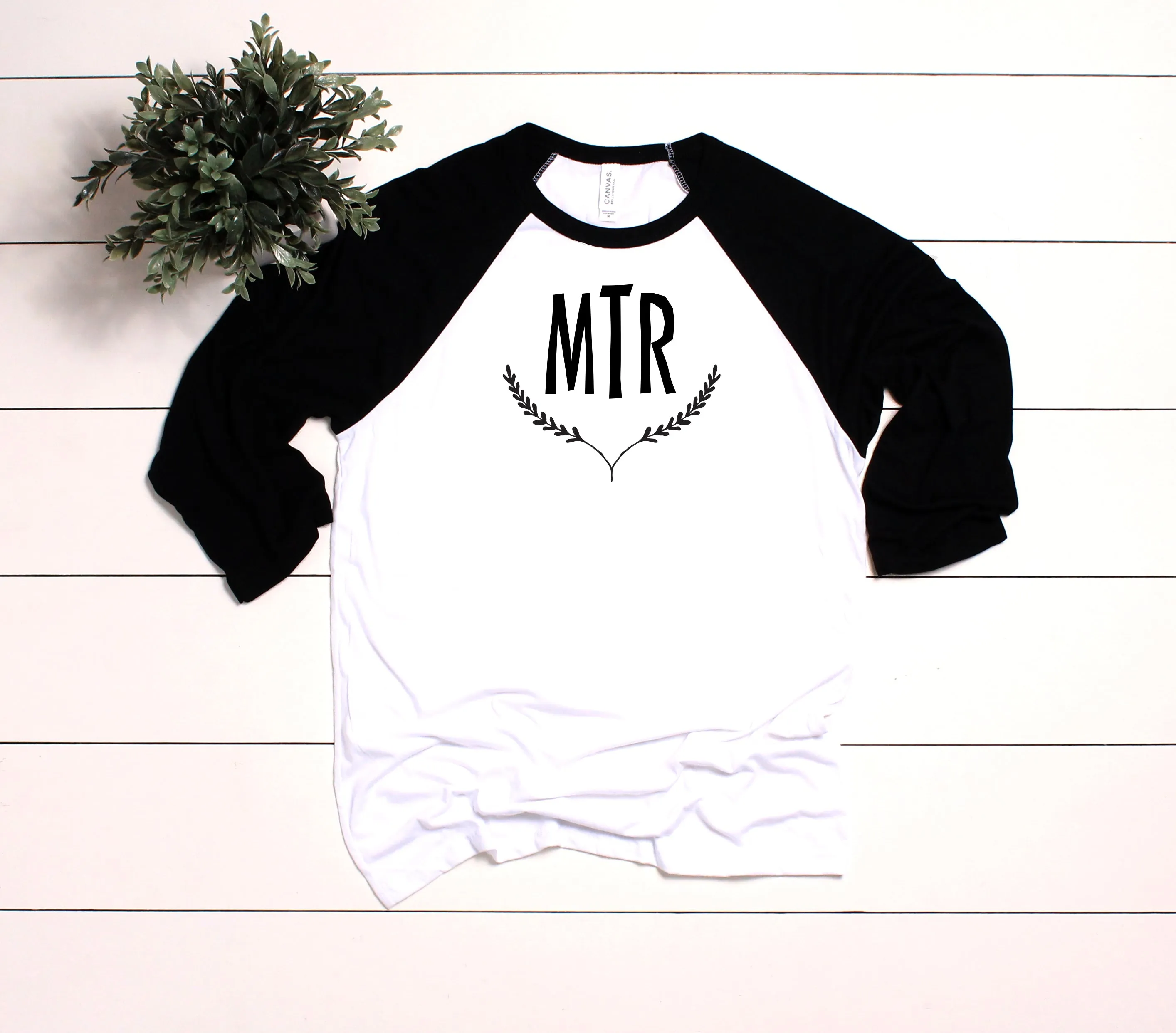 Laurel Monogram Unisex Baseball TShirt