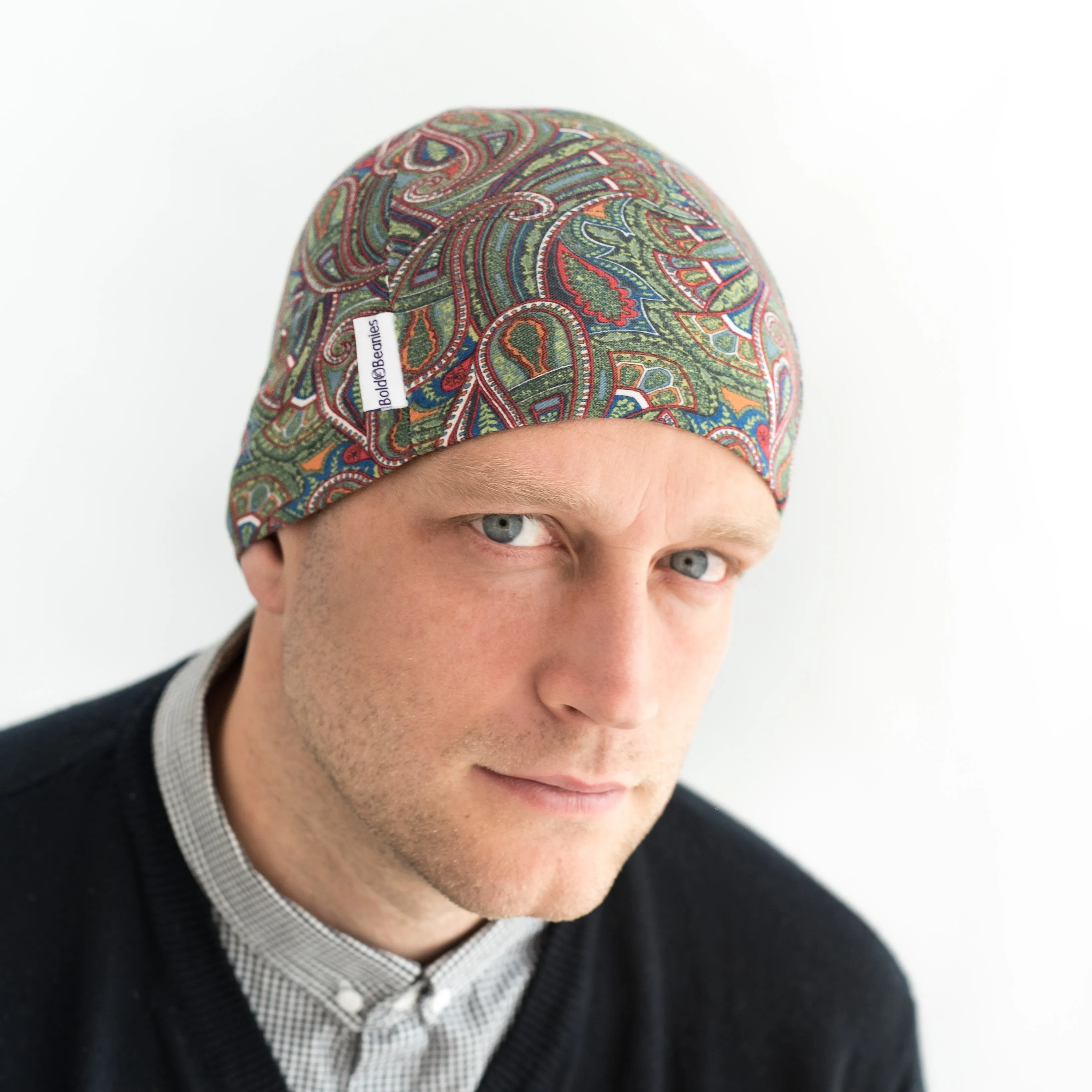 Liberty Paisley Mens Hair Loss Hat Green