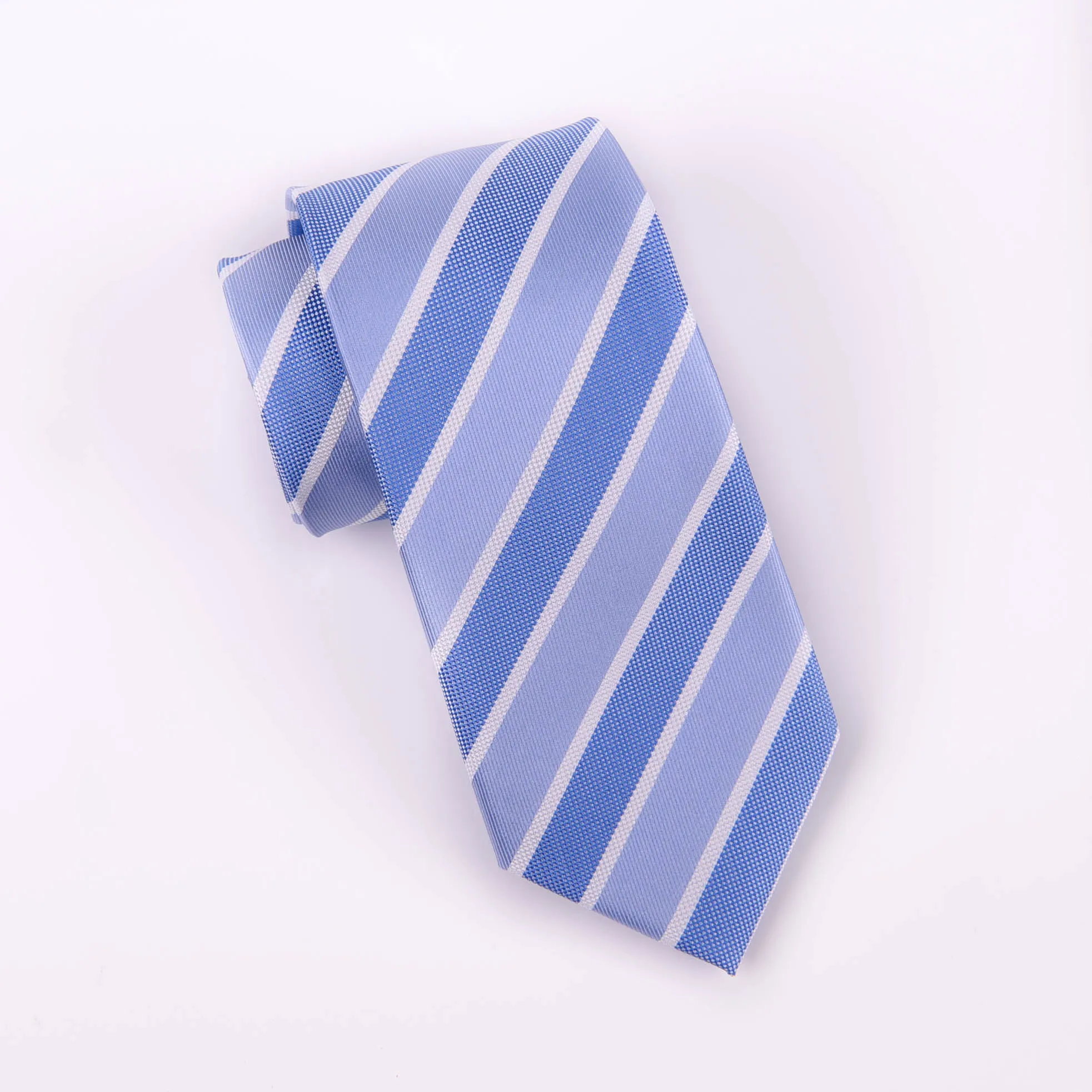 Light Blue Smart Formal Business Striped 3 Inch Tie Mens Professional Fashion