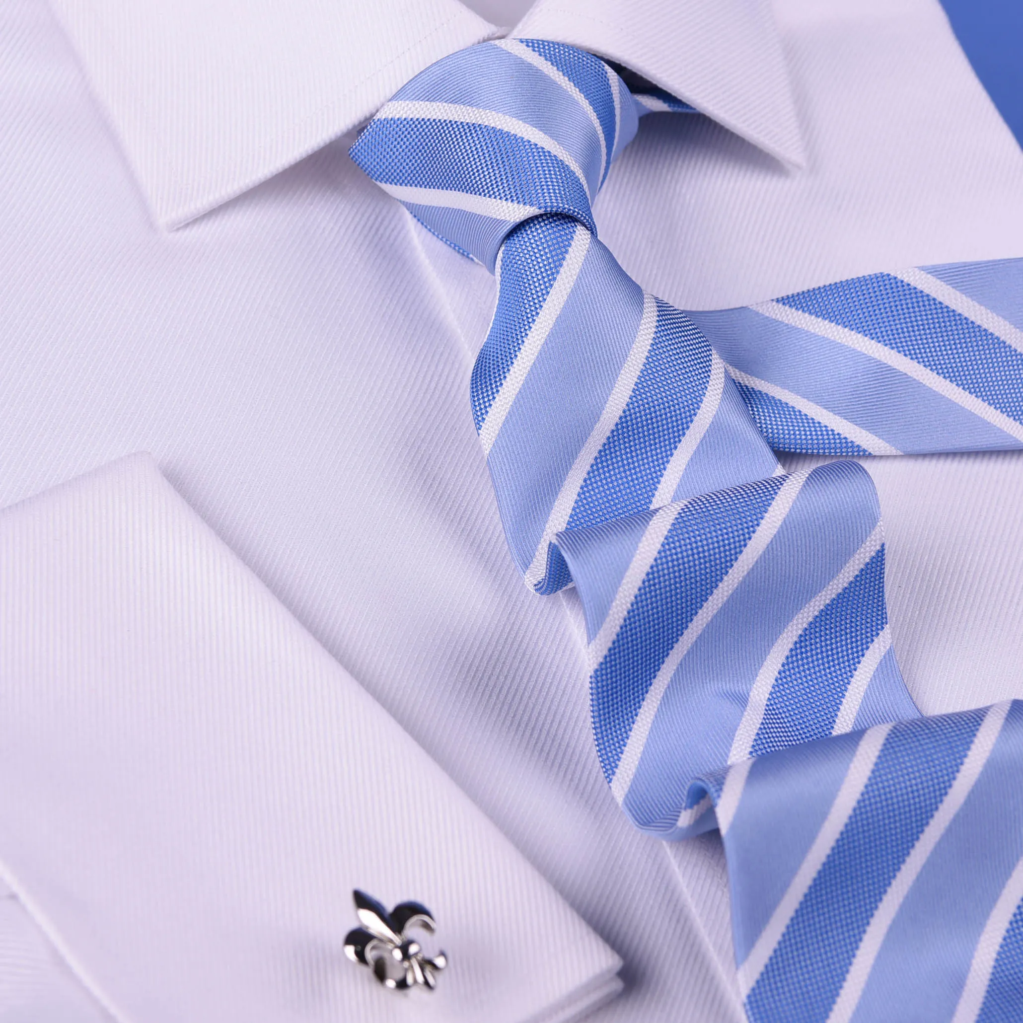 Light Blue Smart Formal Business Striped 3 Inch Tie Mens Professional Fashion