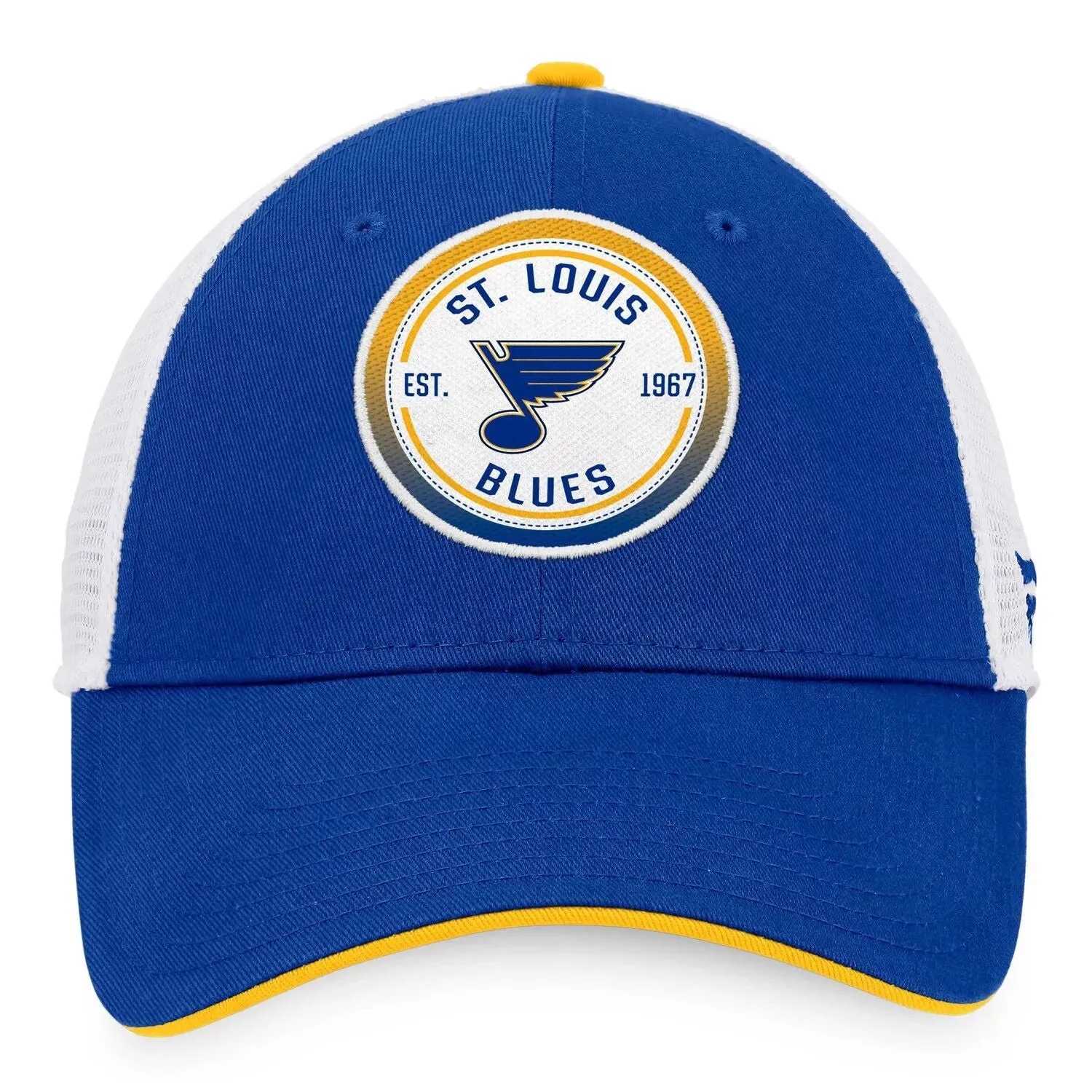 Men's Branded Blue and White Fanatics St. Cap. Louis Blues Iconic Gradient Trucker Snapback