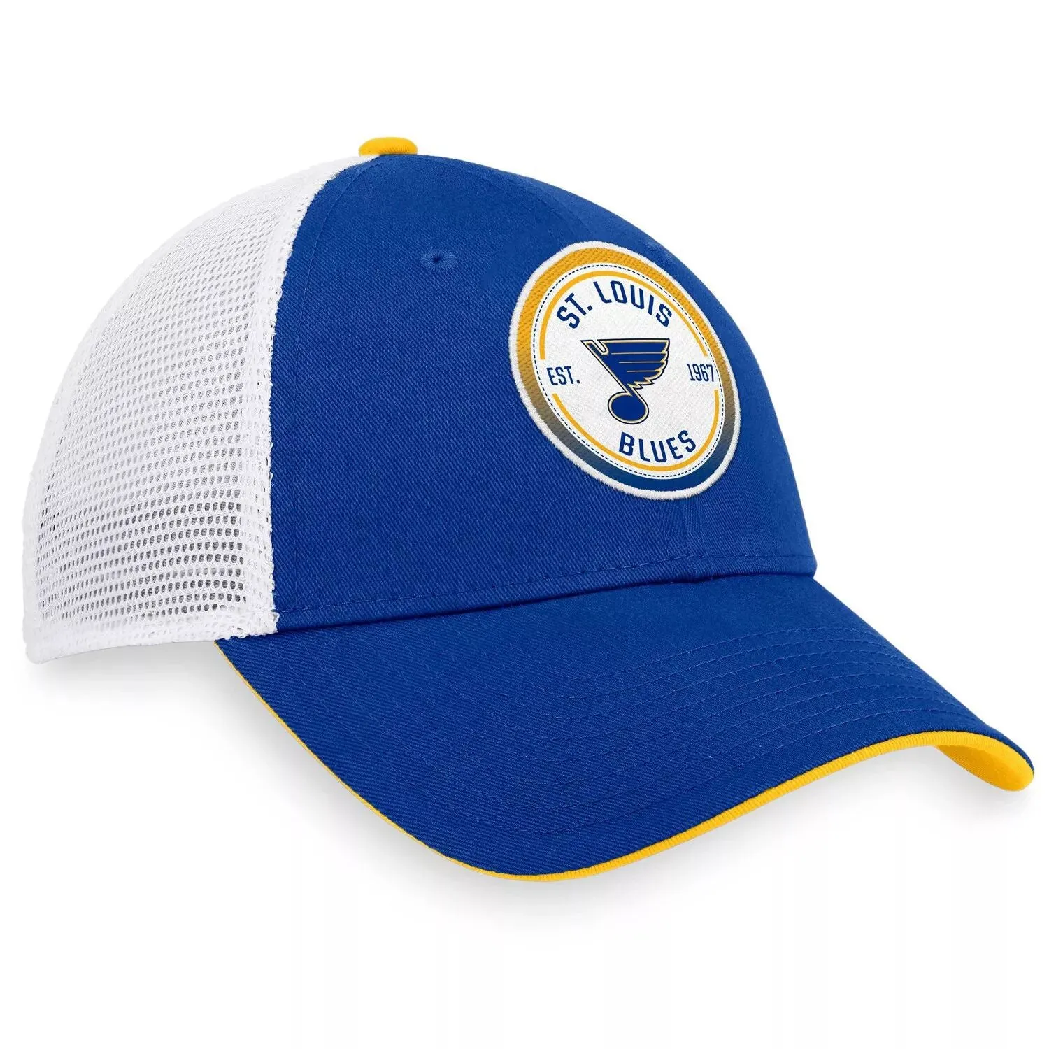 Men's Branded Blue and White Fanatics St. Cap. Louis Blues Iconic Gradient Trucker Snapback