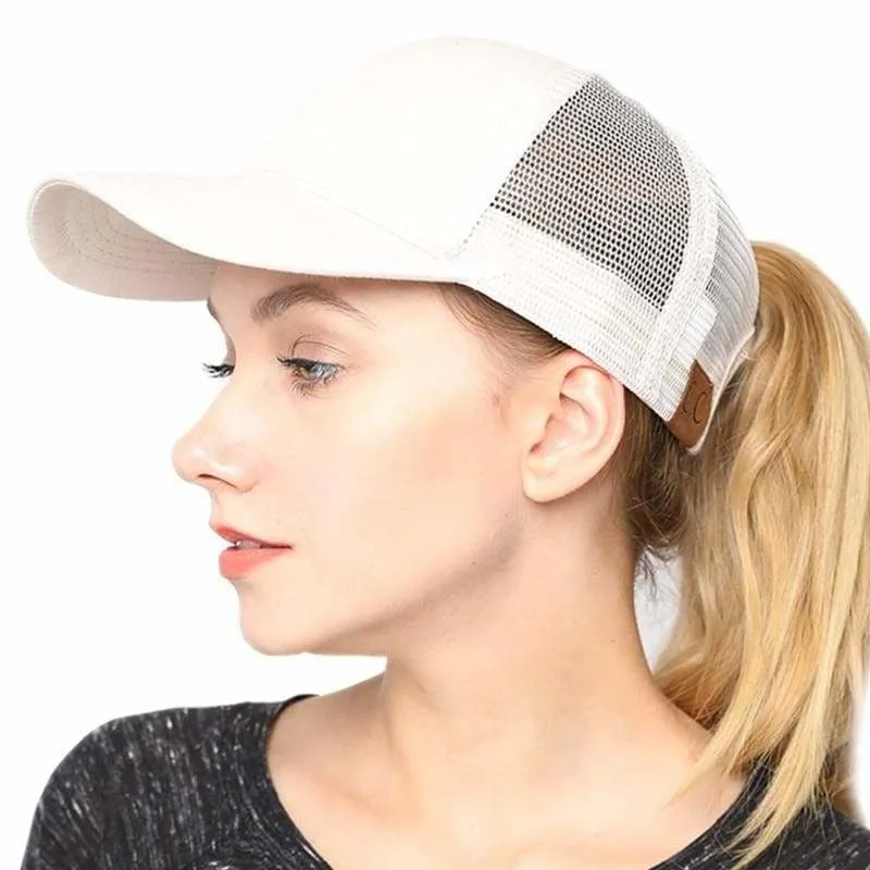 Messy Buns Trucker Plain Baseball Cap