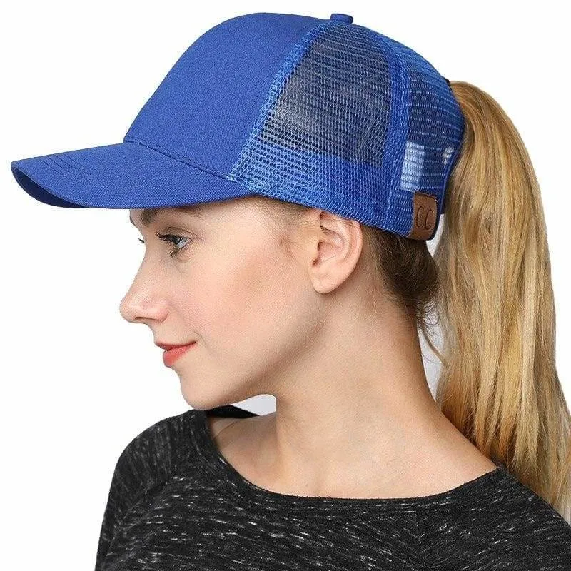 Messy Buns Trucker Plain Baseball Cap