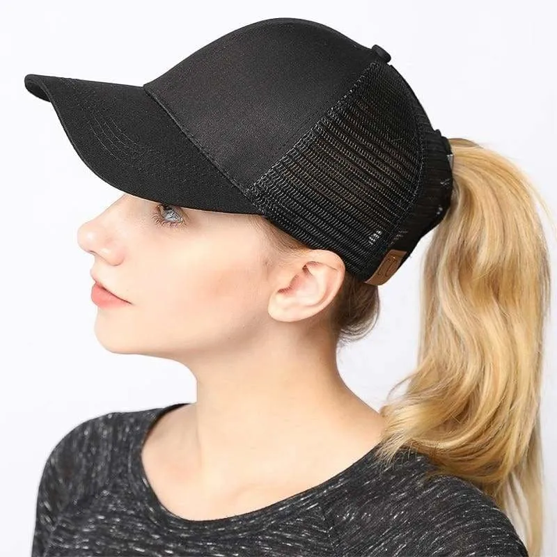 Messy Buns Trucker Plain Baseball Cap