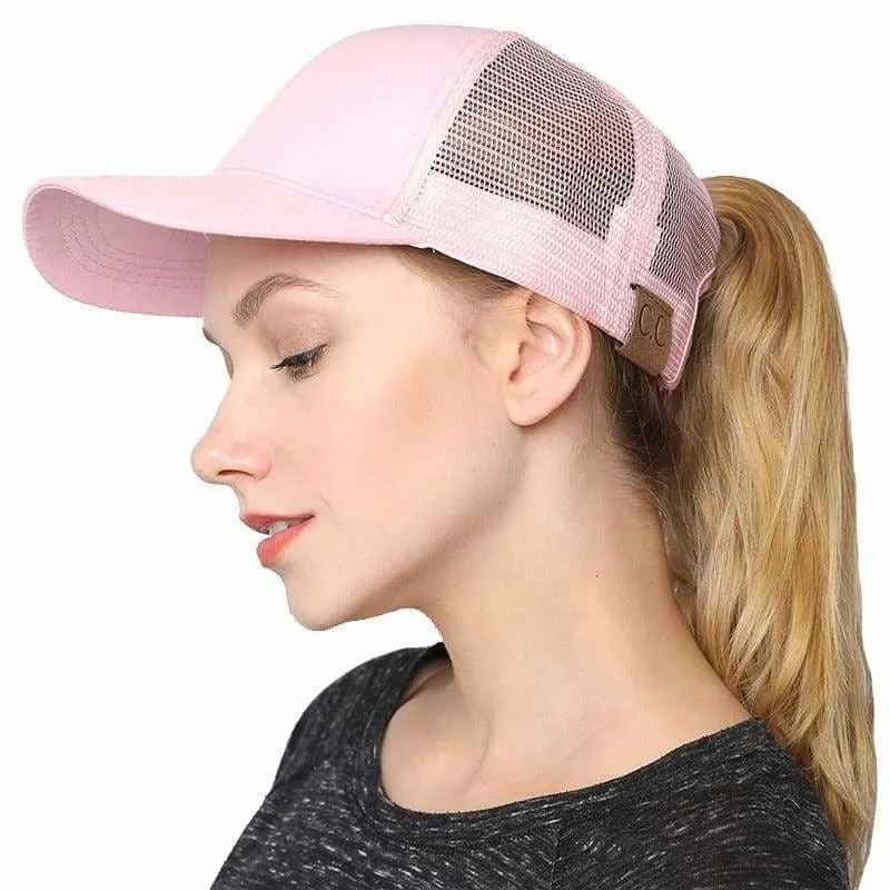 Messy Buns Trucker Plain Baseball Cap