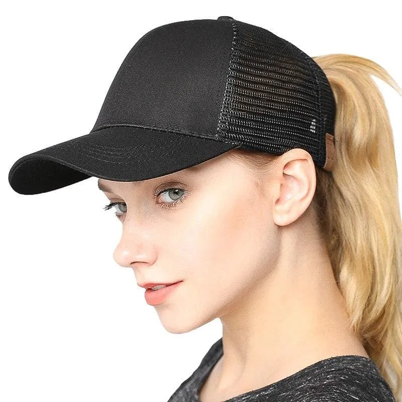 Messy Buns Trucker Plain Baseball Cap