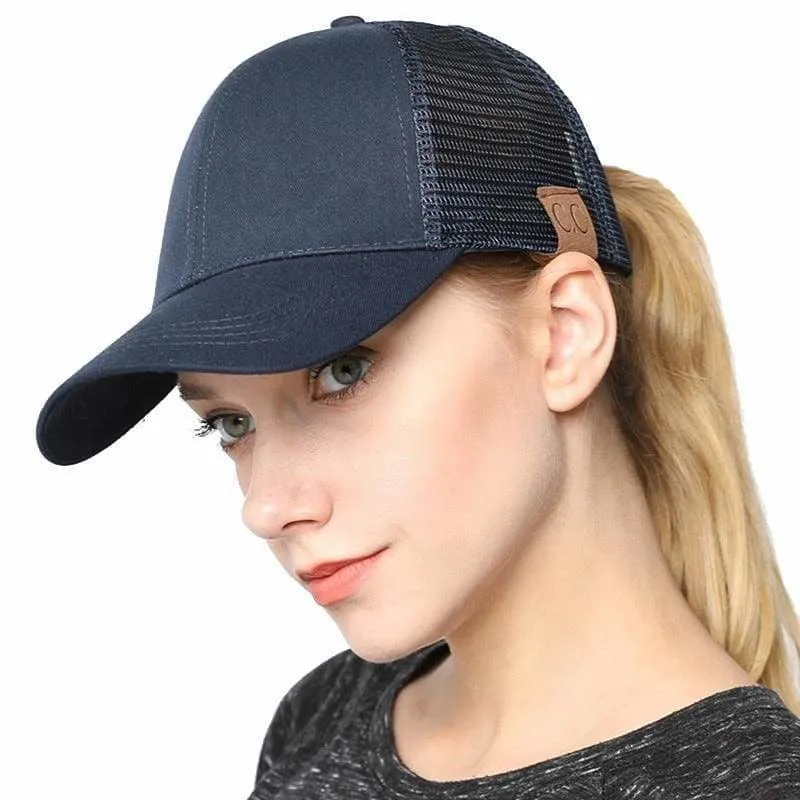 Messy Buns Trucker Plain Baseball Cap