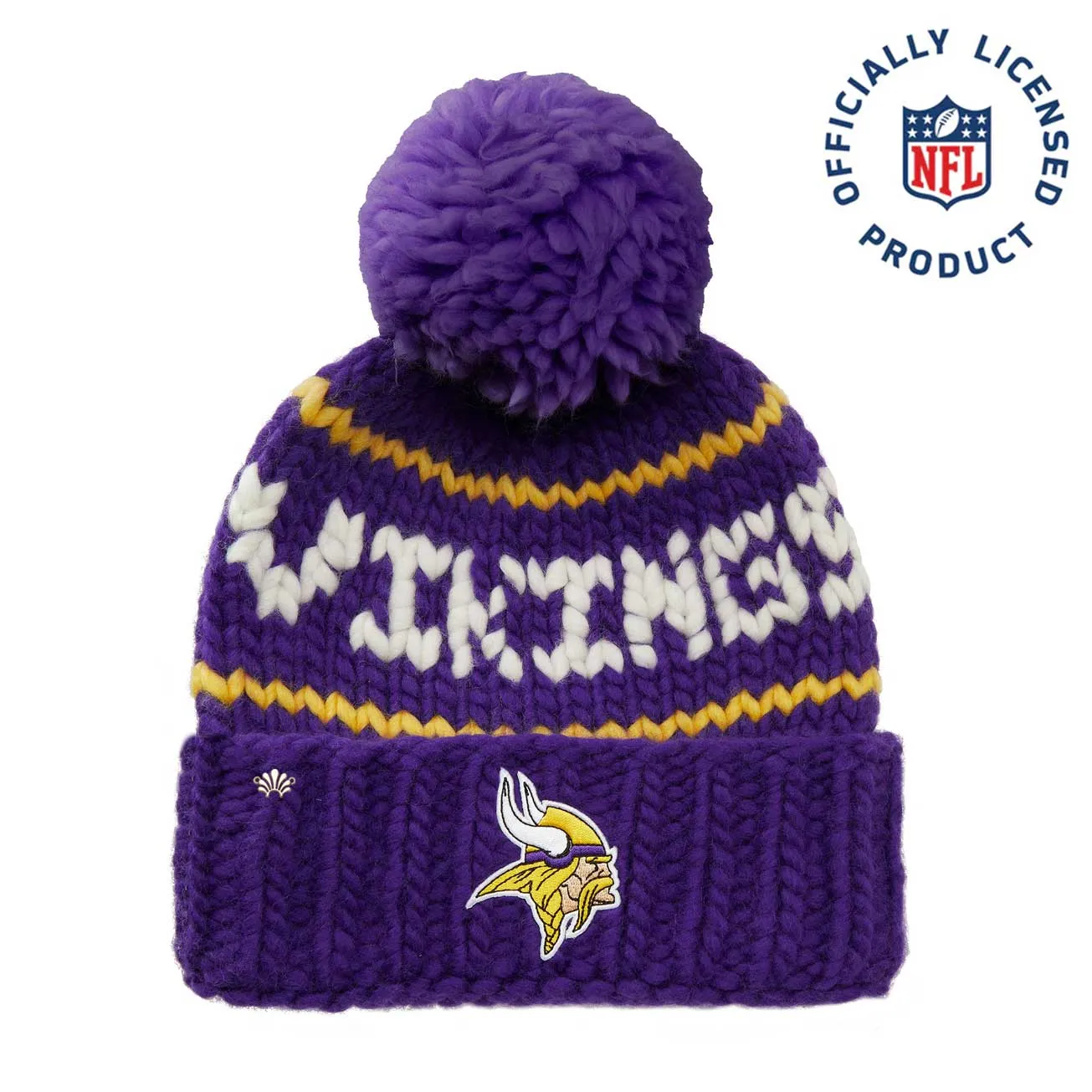 MINNESOTA VIKINGS LELE SADOUGHI X NFL PURPLE BEANIE WITH YARN POM