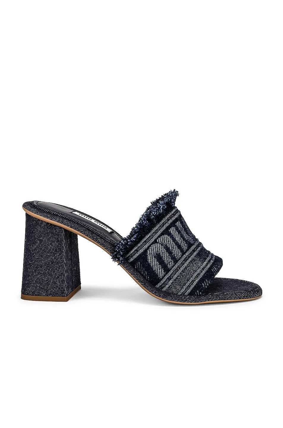 Miu Miu Denim Logos Mules, Bleu