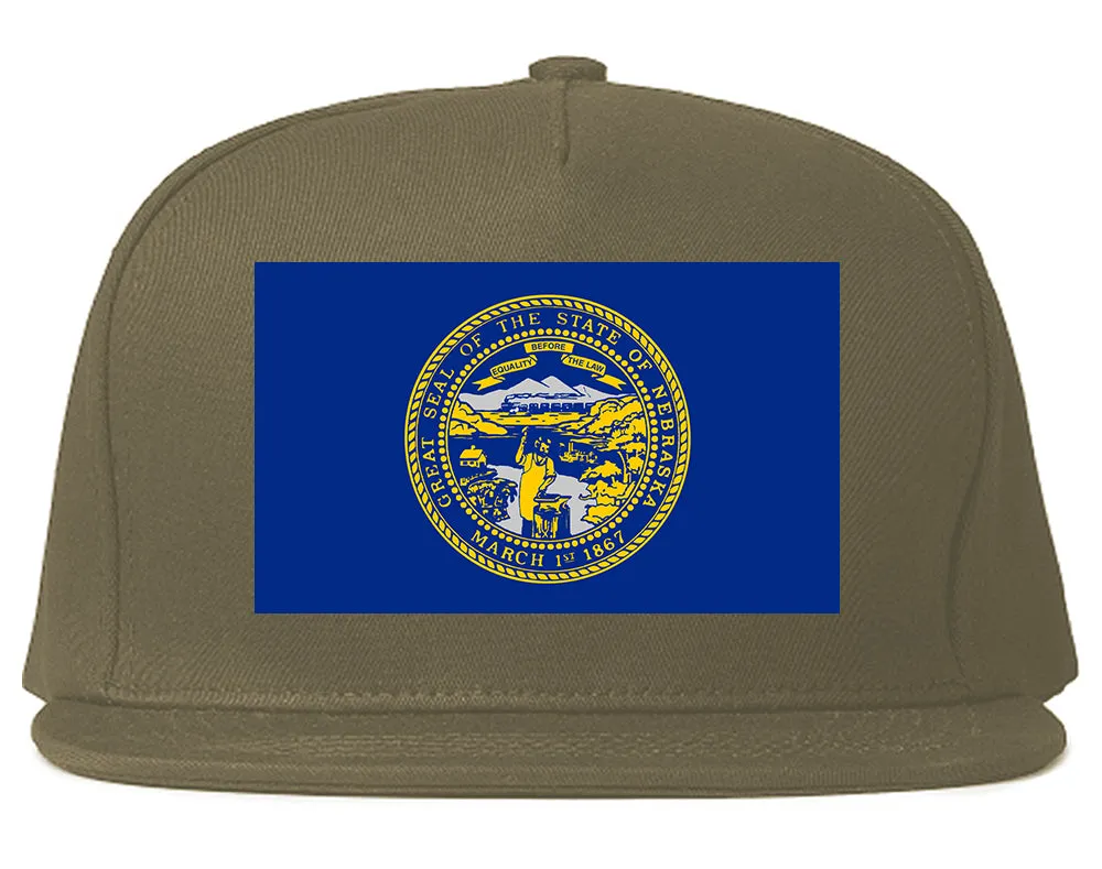 Nebraska State Flag NE Chesst Mens Snapback Hat