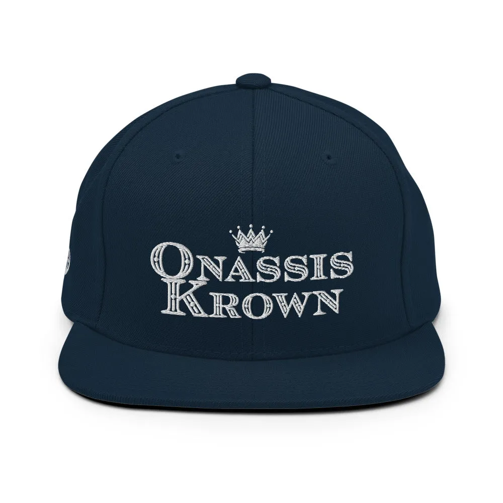 Onassis Krown Royal Font Embroidered Baseball Cap Snapback