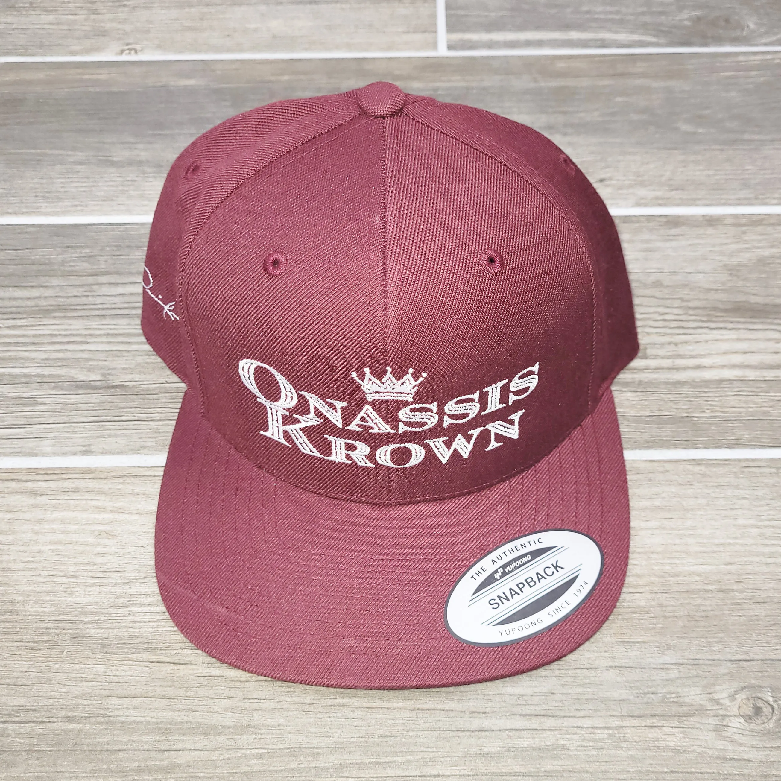 Onassis Krown Royal Font Embroidered Baseball Cap Snapback