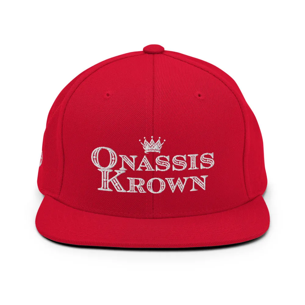 Onassis Krown Royal Font Embroidered Baseball Cap Snapback