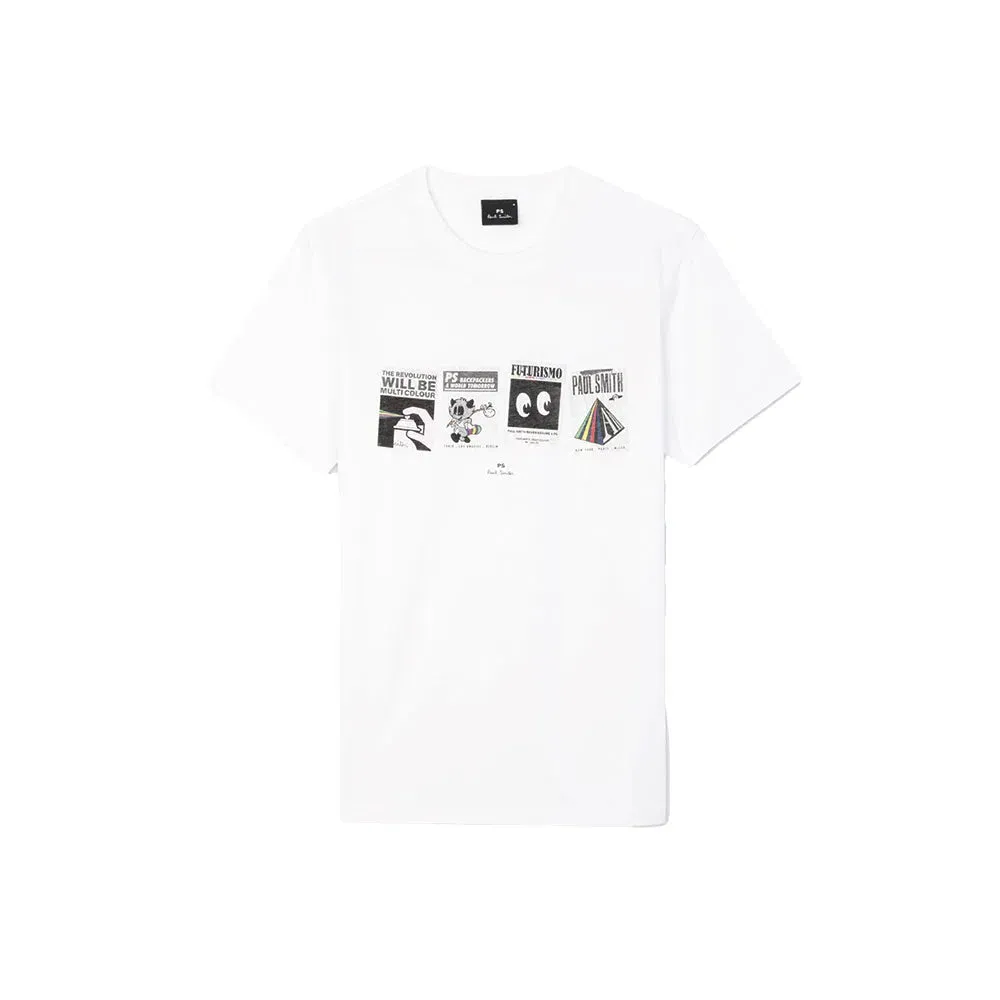 PAUL SMITH Tshirt SS Reg Fit Futurismo - White