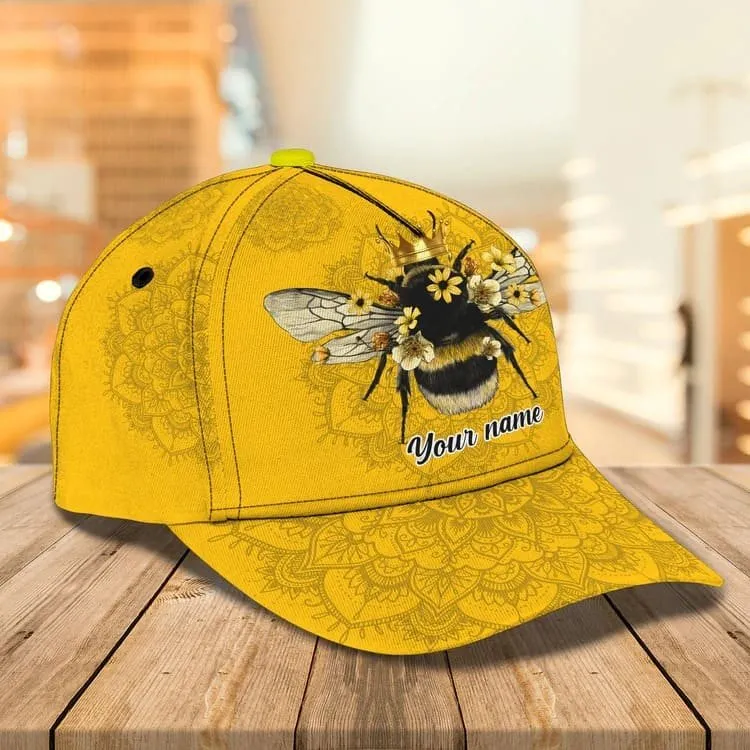 Personalized Bee Cap for Farmer, Cute Bee Hat for Dad, Hive Art Be Kind Baseball Cap for Bee Lovers