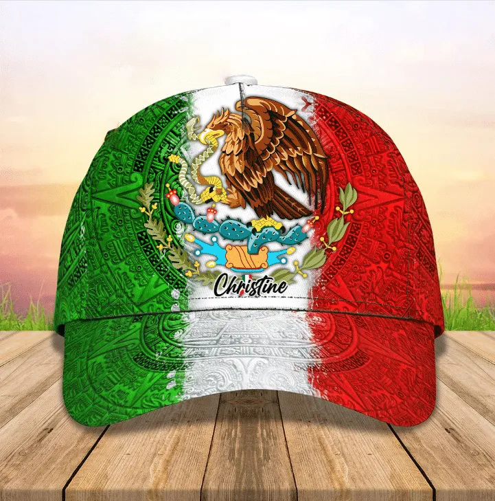 Personalized Mexican 3D Baseball Cap for Men & Women, Mexican community in the US Hat