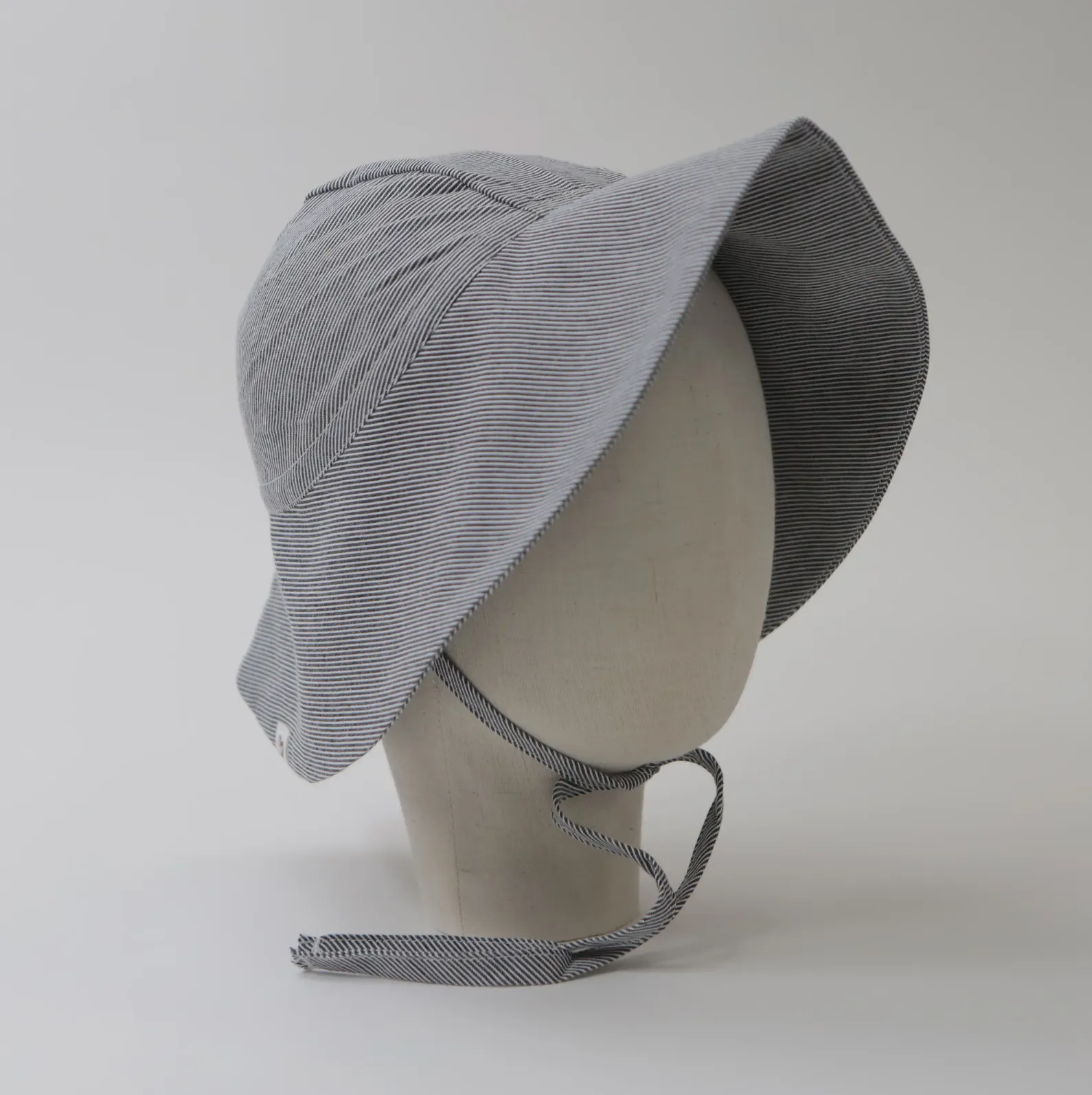 pinstripe · organic linen cotton brimmed sun hat