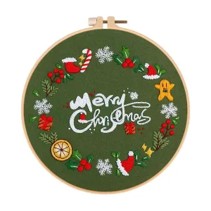 Poppy Crafts Embroidery Kit #34 - Christmas Collection - Merry Christmas Wreath