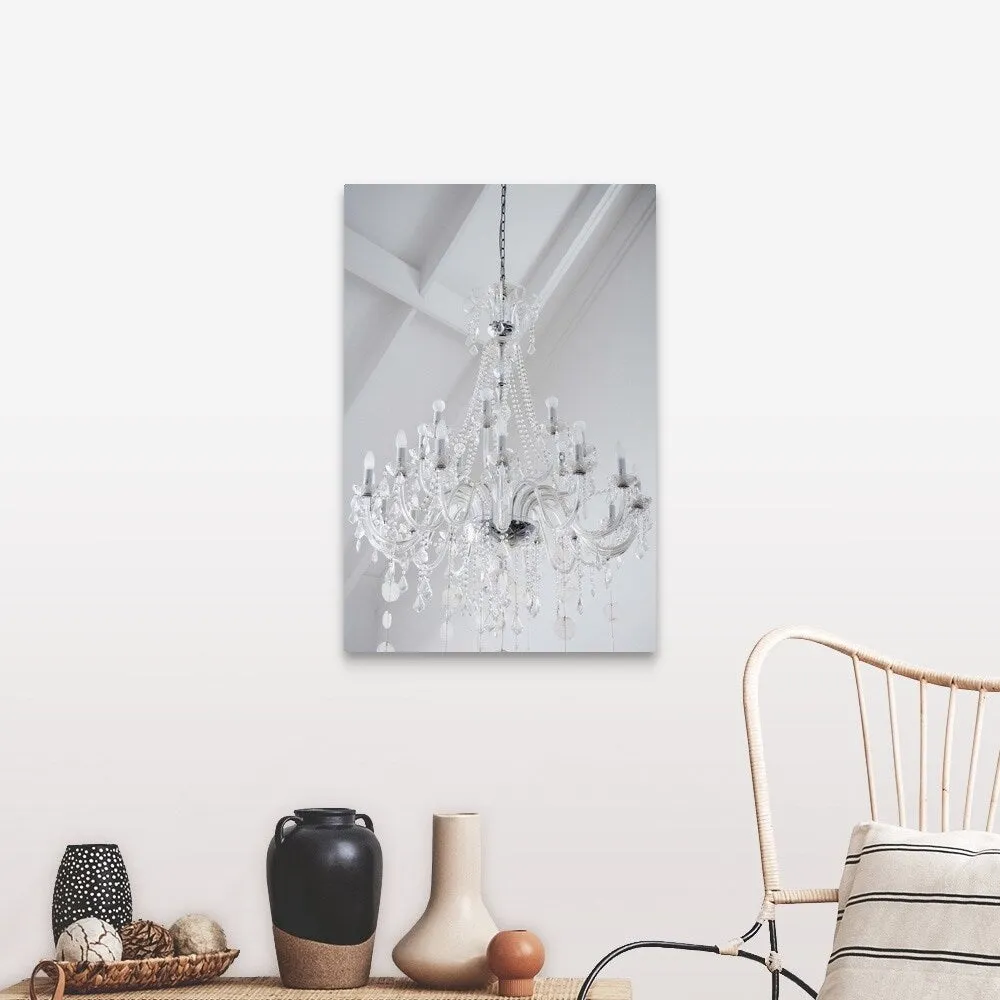 "A chandelier with crystal prisms" Canvas Wall Art