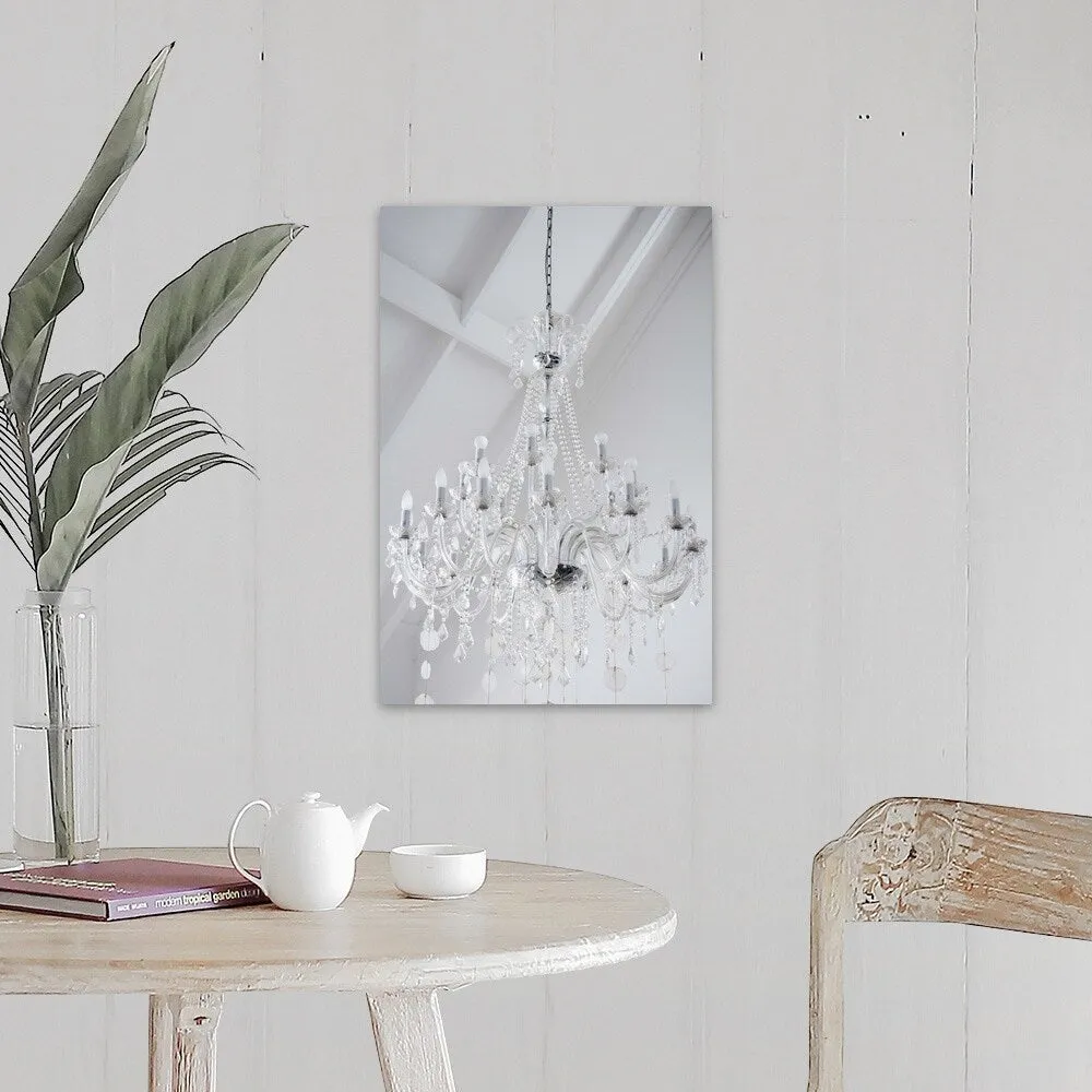 "A chandelier with crystal prisms" Canvas Wall Art