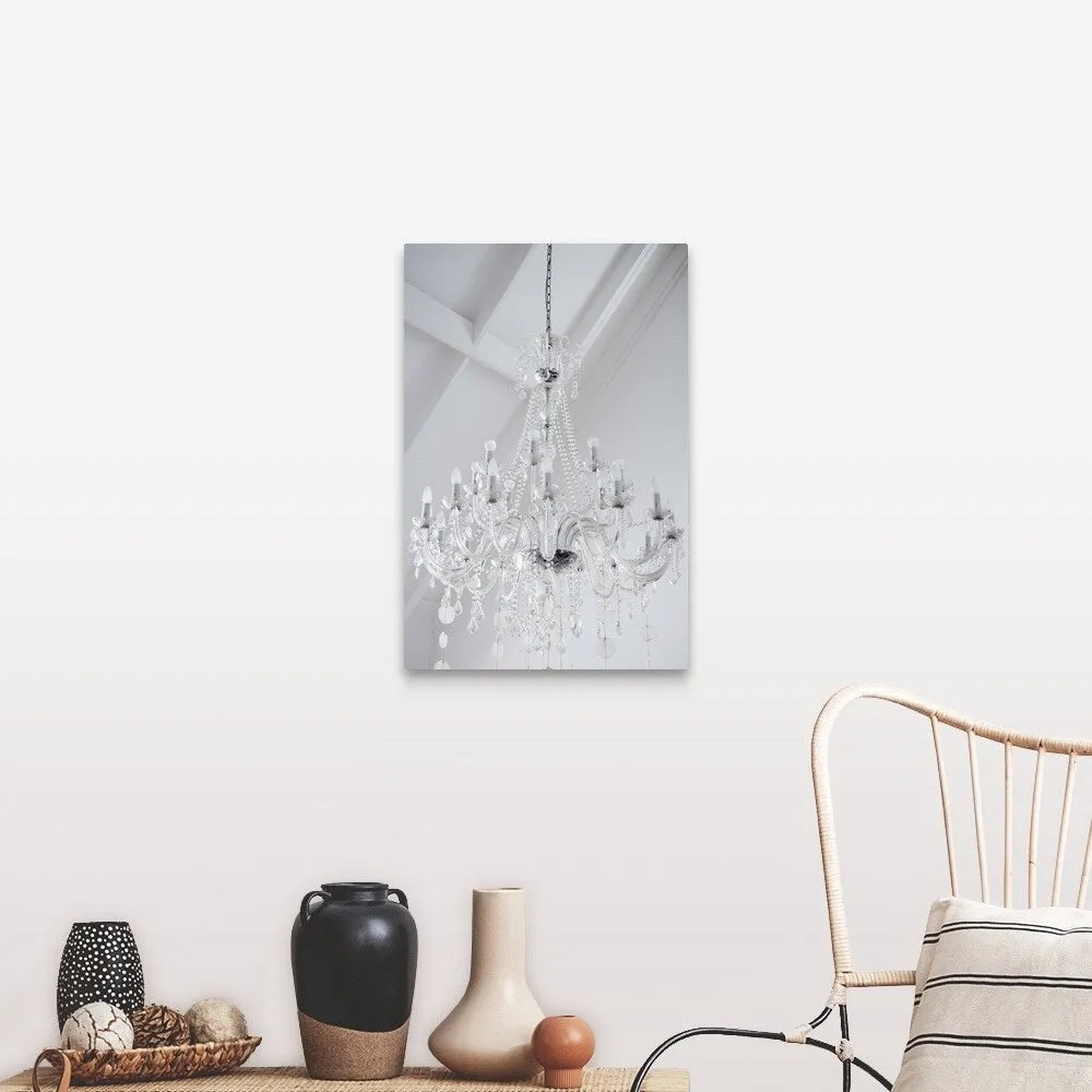 "A chandelier with crystal prisms" Canvas Wall Art