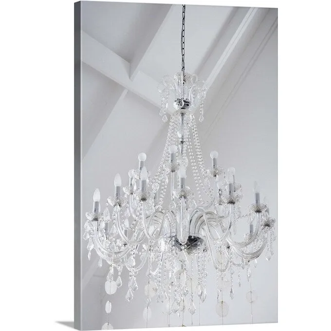 "A chandelier with crystal prisms" Canvas Wall Art